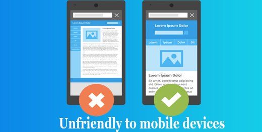 Unfriendly to mobile devices