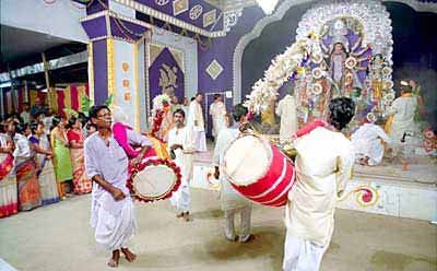 Baro-Yaari” Puja was the beginning of mass celebration and the origin of “Sarbajanin Durga Puja