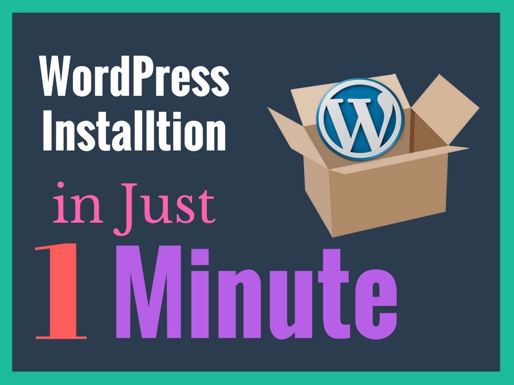 wordpress intallation in 1 minute