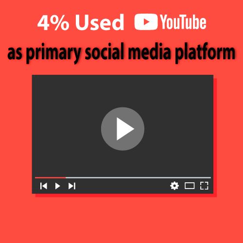 4% used YouTube as primary social media platform
