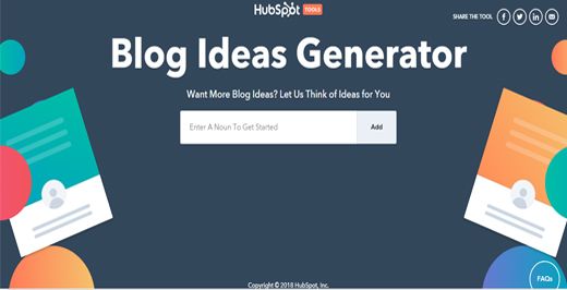 HubSpot’s Blog Ideas Generator
